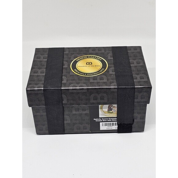 Nativity Scene Enameled Pewter Trinket Box with Rhinestones - Picture 10 of 10